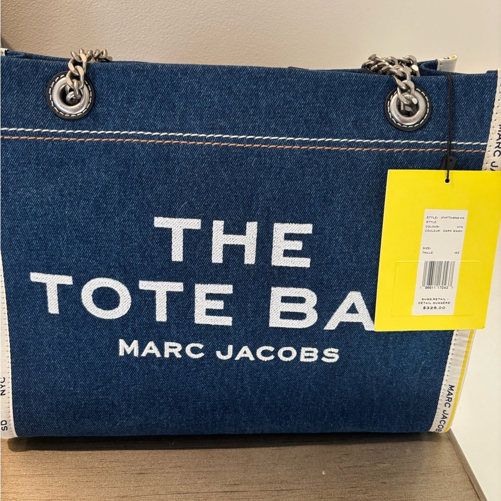 Marc Jacobs Denim Blue Tote Bag NEW! - Picture 6 of 12